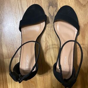 Stylish 4-inch black open-toed heels perfect for a night out SIZE 10